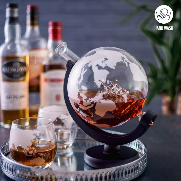 Produktbild Oak & Steel Whisky Gläser und Dekanter Set Globus (1.50 l)
