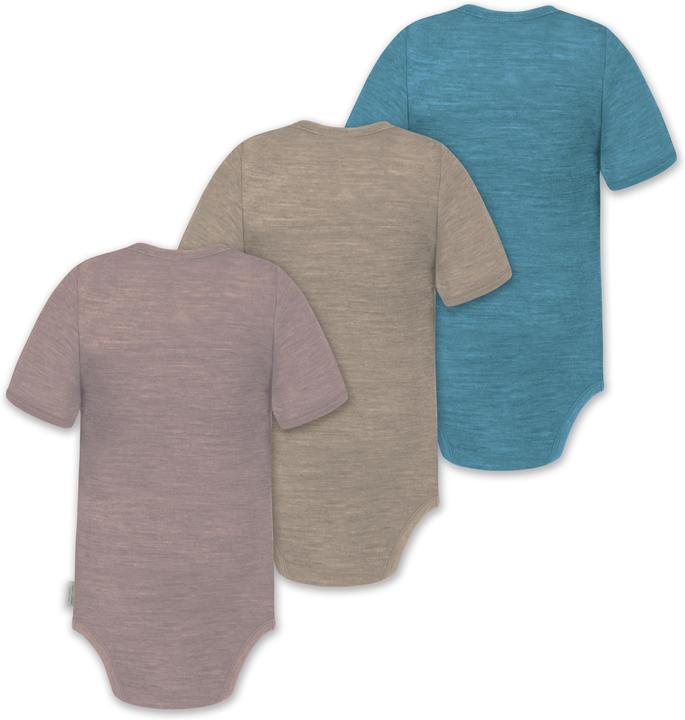 Actual product image Normani Set of 3 baby merino short-sleeved body "Tihoi" - 9319 (74)