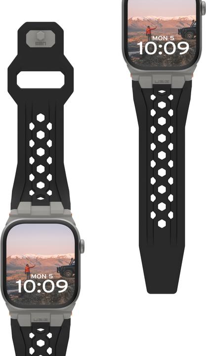 Produktbild UAG Urban Armor Gear Monarch Strap| Apple Watch Ultra/42/44/45/46mm| schwarz/titan (194158114036) (Silikon, Apple Watch)