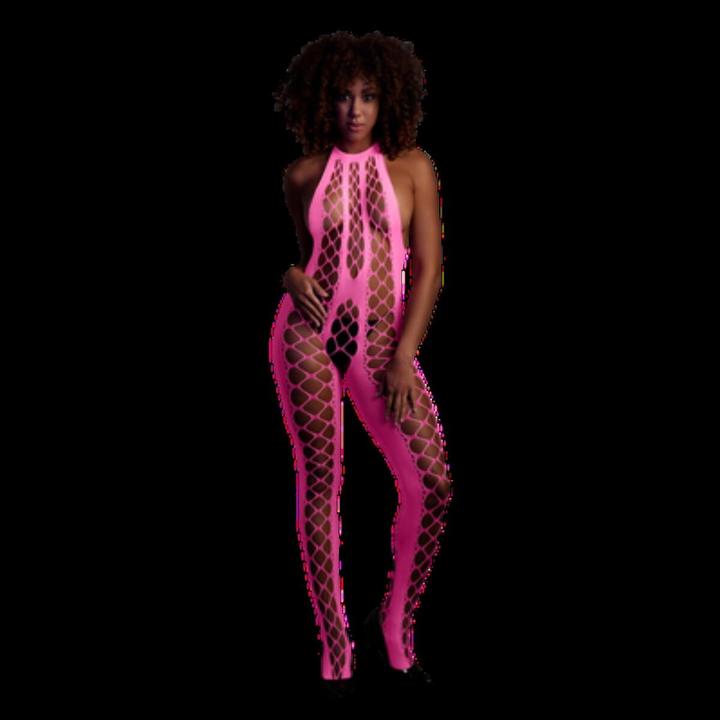 Actual product image Ouch! Bodystocking with Halterneck - Pink - XS/XL (One size)