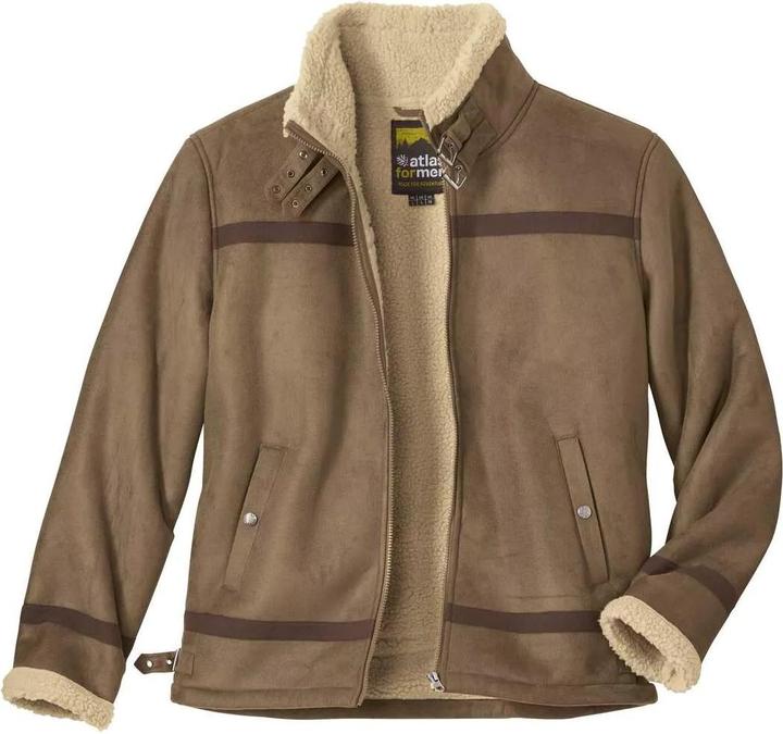 Atlas For Men Gefütterte jacke aus Kunstwildleder mit Sherpa
