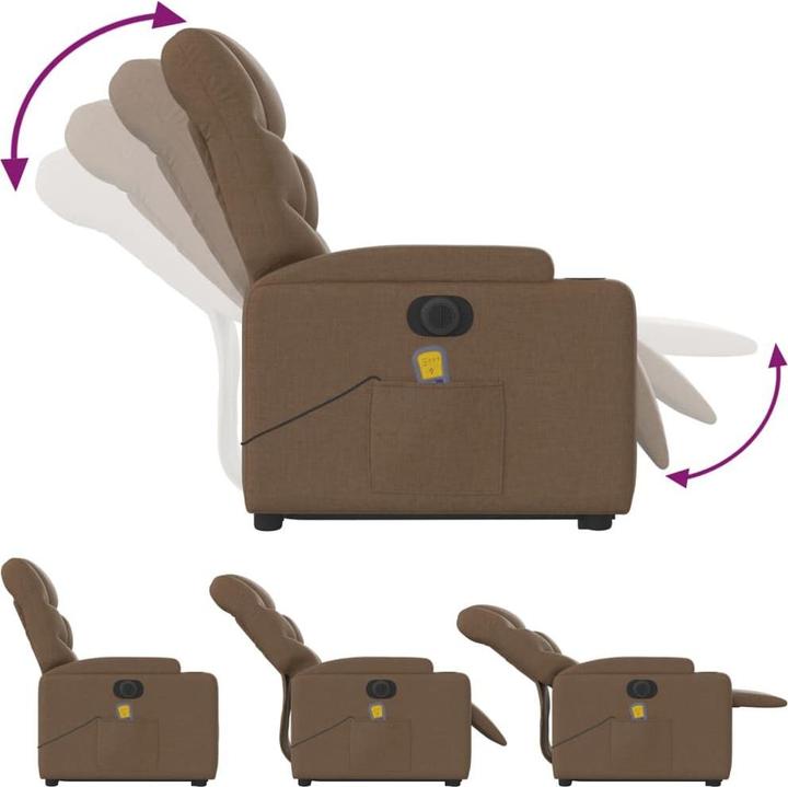 Actual product image VidaXL Electric massage chair with stand-up aid fabric