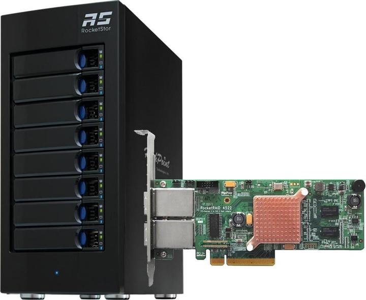 Immagine prodotto HighPoint RocketStor 6418AS - Array di dischi rigidi - 8 alloggiamenti (SATA-600 / SAS-2) (2.5", 3.5")