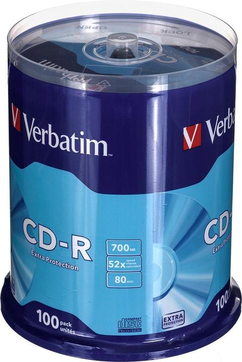 Produktbild Verbatim CD-R 52x, 700MB, 100er Spindel (100 x)