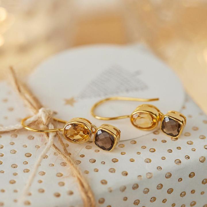 Immagine prodotto Loberon Orecchini d'oro Ovique (Argento 925, Abbellimento: gemma citrina)