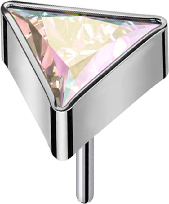 Produktbild Star Piercing Threadless dreieck silber Kristall multicolor (ohne Messing, Titan G23)