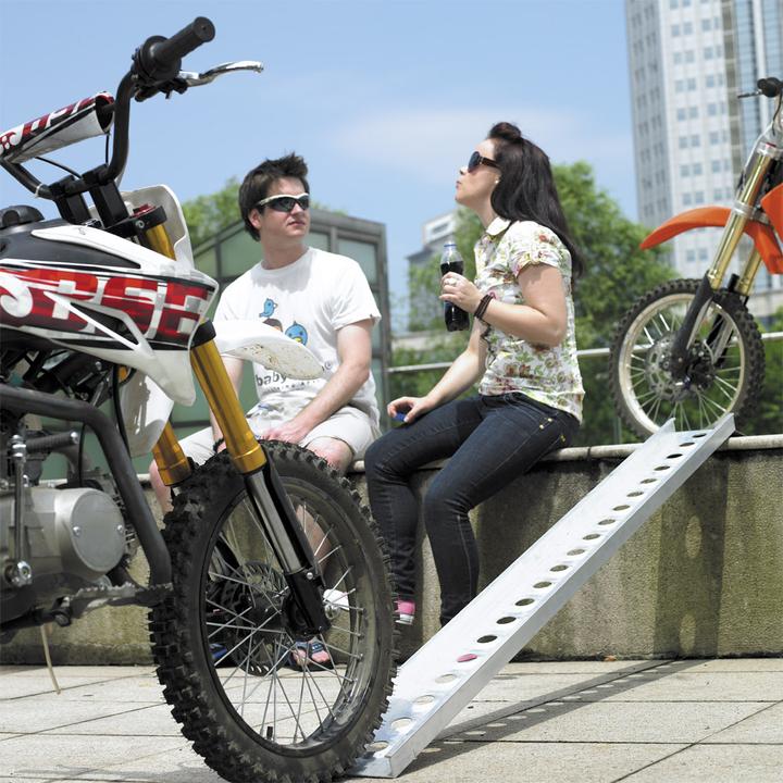 Produktbild Wiltec Auffahrrampe 163cm 180kg ATV Quad Motorrad Alu Auffahrschiene Laderampe