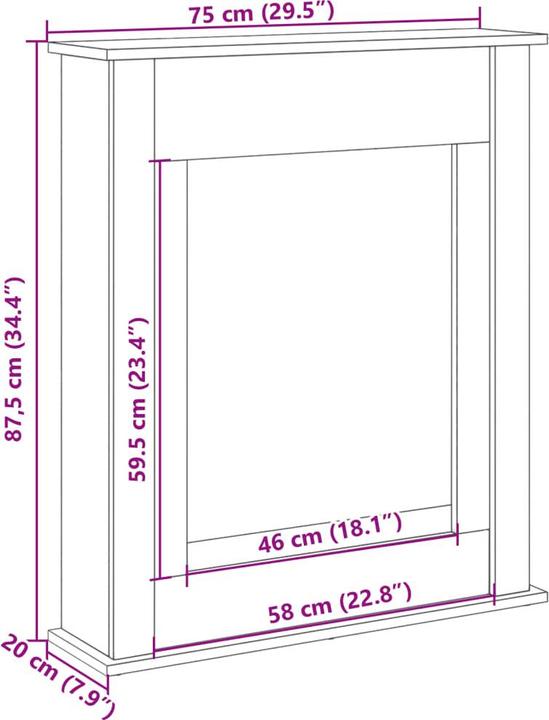 Actual product image VidaXL Fireplace surround Fireplace console Decorative fireplace mantelpiece Brown oak-look