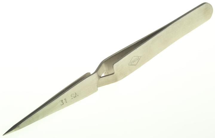 Actual product image Cooper Tools Stainless Steel Tweezers, Tip Straight, Fine, 123 mm