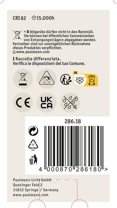 Produktbild Paulmann Allgebrauchslampe (E27, 7 W, 806 lm, 1 x, E)