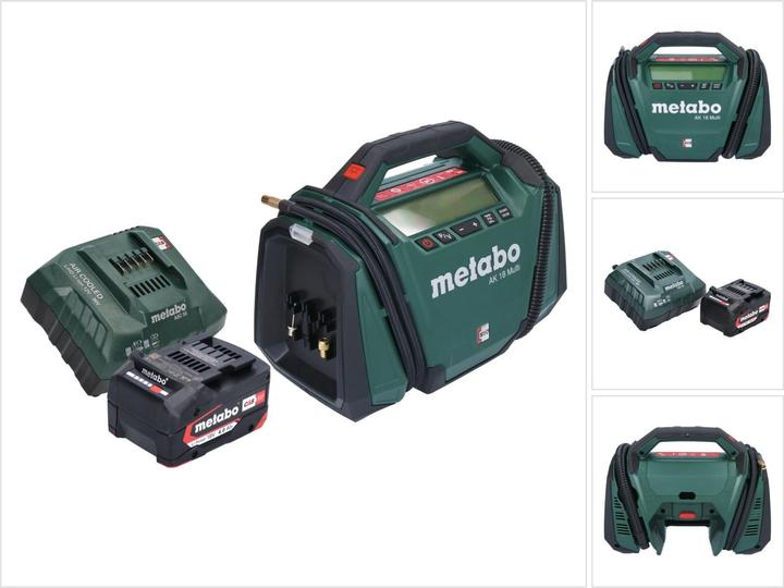 Immagine prodotto Metabo AK 18 Compressore multi batteria 18 V 11 bar + 1x batteria 4.0 Ah + caricabatterie (11 bar, 0 l)