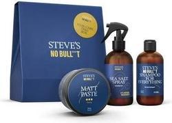 Immagine prodotto Steve´s No Bull***t Steve's - Stev?v Box Hair Trio (Shampoo, Pasta opaca media, Spray al sale marino) (Set per la cura dei capelli)