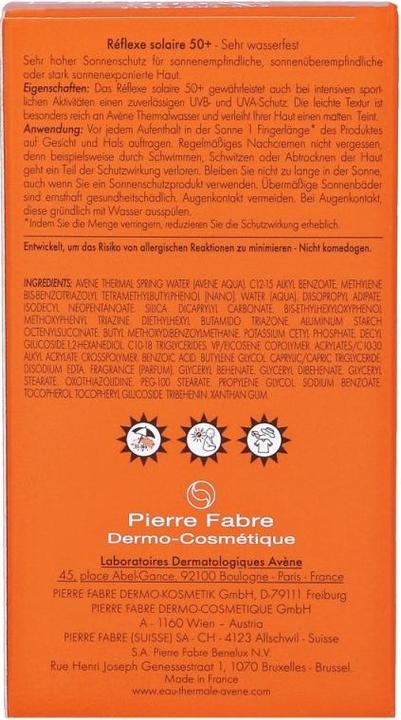 Image du produit Avène Réflexe Sun SPF50+ (Crème solaire, SPF 50+, 30 ml, 51 g)
