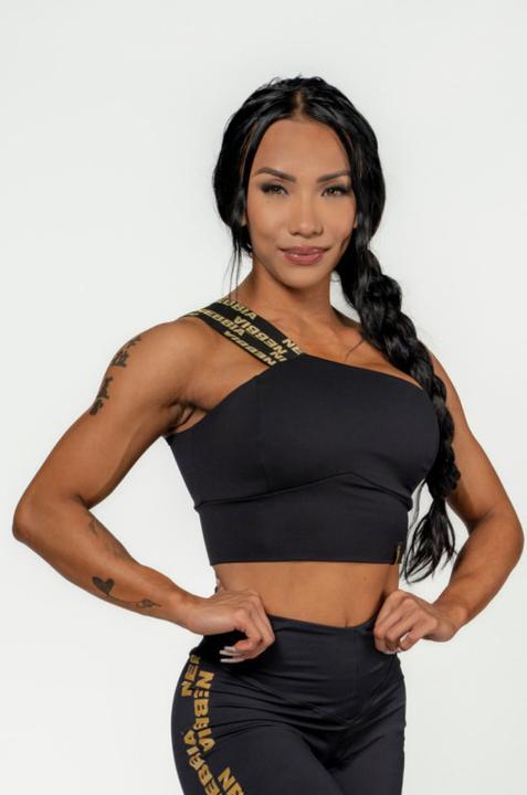 Actual product image Nebbia Women's High Support Sports Bra Intense Asymmetric 841 black (M)