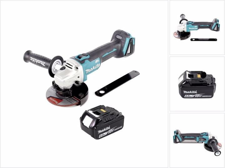 Actual product image Makita DGA 506 G1 Battery angle grinder 18 V 125 mm Brushless + 1x battery 6.0 Ah - without charger (125 mm)