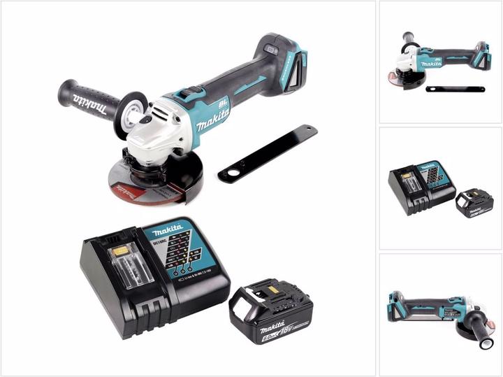Actual product image Makita DGA 506 RG1 Battery angle grinder 18 V 125 mm Brushless + 1x battery 6.0 Ah + charger (125 mm)