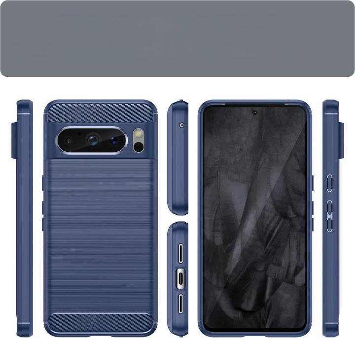 Immagine prodotto Cover-Discount Google Pixel 8 Pro - Custodia in metallo effetto carbonio blu (Google Pixel 8 Pro)