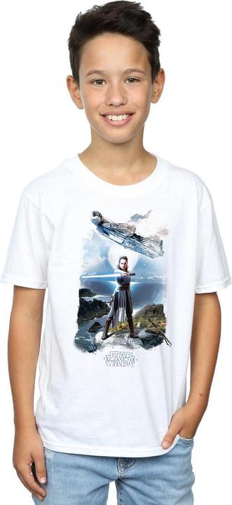 Actual product image Star Wars Boys The Last Jedi Rey Falcon T-Shirt (116)