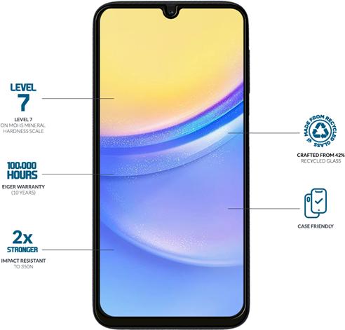 Produktbild Eiger Mountain Glass Clear Edge (1 Stück, Samsung Galaxy A15 5G, Samsung Galaxy A15)