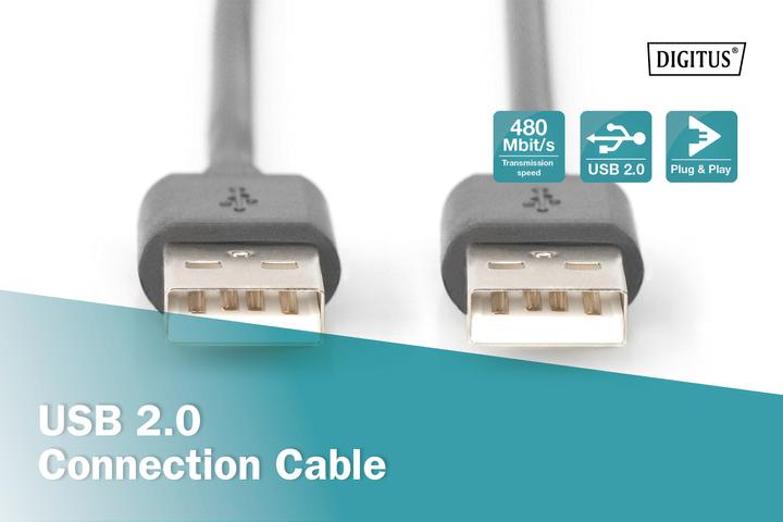 Produktbild Digitus USB2.0 Anschlusskabel, 1 m (1 m, USB 2.0)