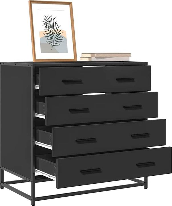 Actual product image VidaXL Black drawer unit 70x41x70 cm Wood-based drawer chest (70 x 41 x 70 cm)