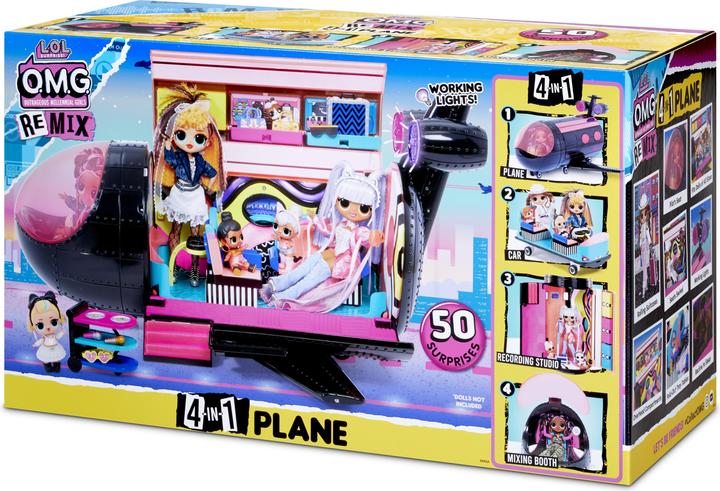 Actual product image MGA O.M.G. Remix 4-in-1 Plane Playset Transforms