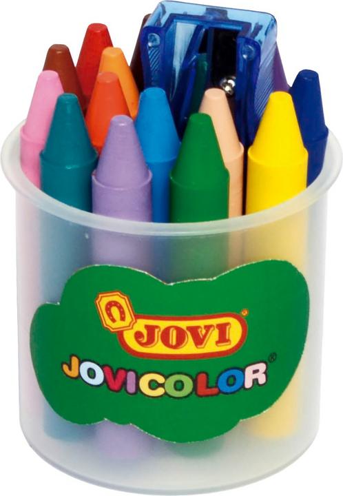 Actual product image Jovi Wax crayons Jovicolor round assorted colours 16 pieces in tin (16 colours, 16 x)
