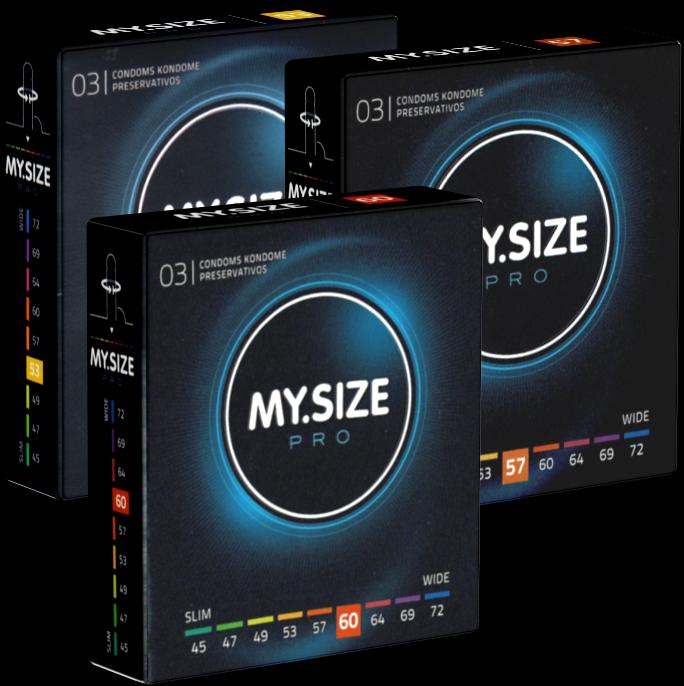 Actual product image My.Size PRO "Trial Set L" (53mm, 57mm, 60mm) 3 x 3 condoms to try on and test out (9 pcs.)