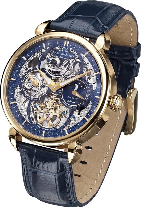 Actual product image Carl von Zeyten CVZ0005GBL Neukirch Automatic 45mm 3ATM (Analogue wristwatch, 45 mm)