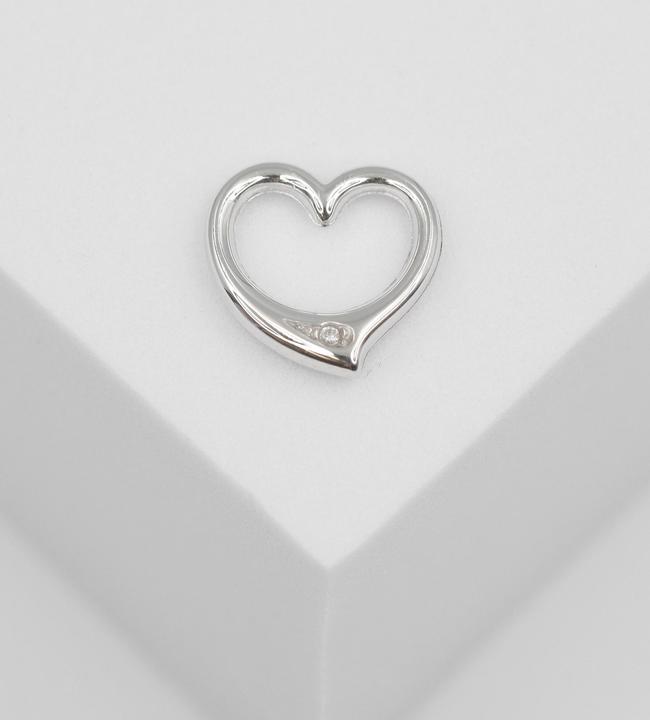Produktbild Muau Pendant heart white gold 750 diamond 0.005ct. 12x12mm (Weissgold)