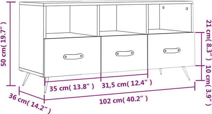 Immagine prodotto VidaXL Leilani (102 x 36 x 50 cm)
