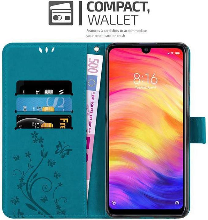 Actual product image Cadorabo Flower Book cover (Xiaomi Redmi Note 7)