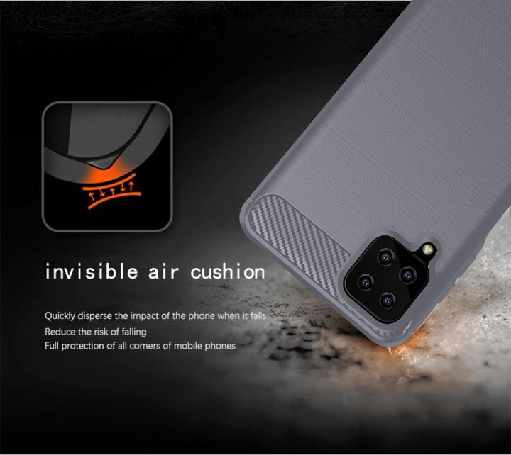 Image du produit Cadorabo TPU Ultra Slim carbon edelstahl Combi Cover (Samsung Galaxy A12, Samsung Galaxy M12)