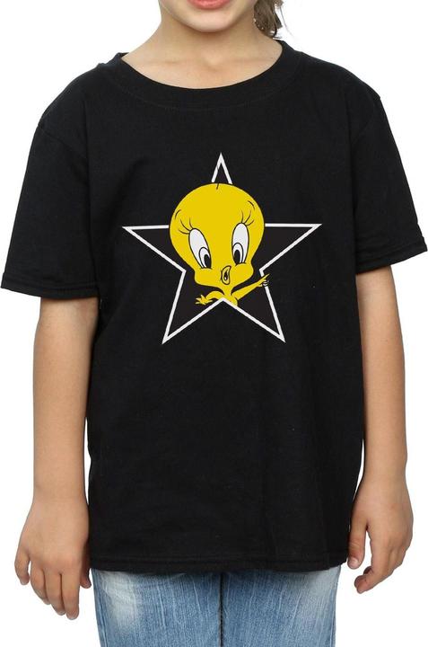 Actual product image Looney Tunes Girls Tweety Pie Star Cotton T-Shirt (140, 146)