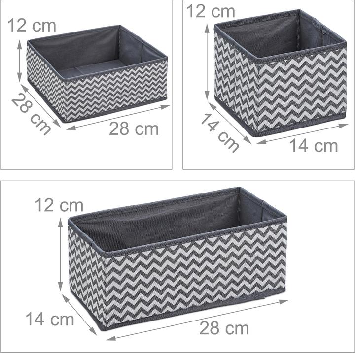 Produktbild Relaxdays Schubladenorganizer-Set (28 x 28 x 12 cm, 14 x 14 x 12 cm, 28 x 14 x 12 cm, 2 l)