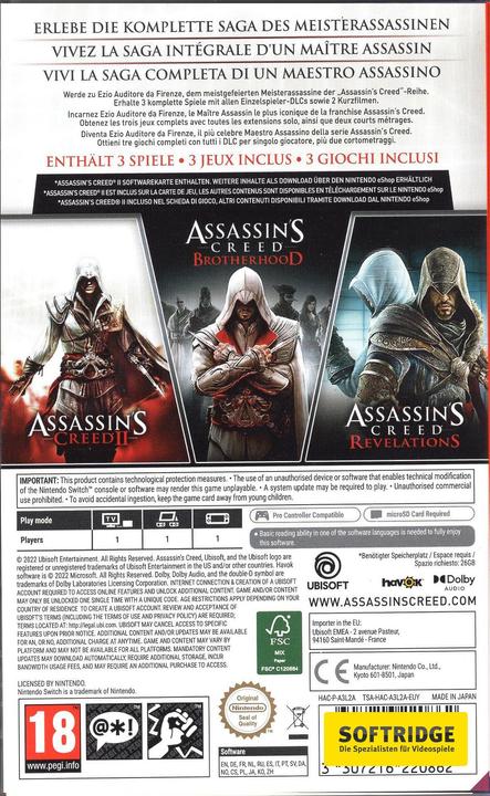 Produktbild Ubisoft Assassin's Creed: The Ezio Collection (Switch, Switch Lite, Switch OLED, Multilingual)