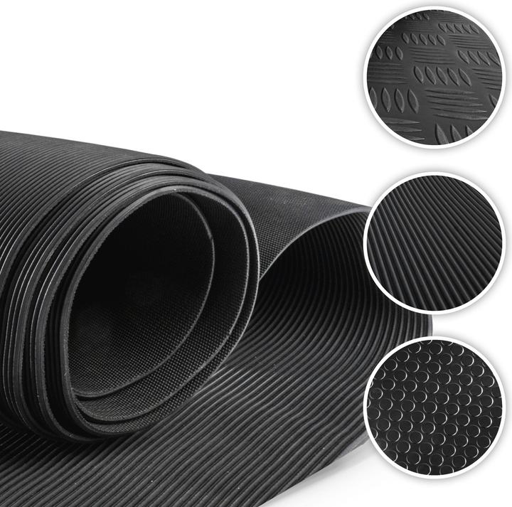 Produktbild Walser Gummimatte Saturn, zuschneidbare Meterware feinripp 100x250 cm schwarz