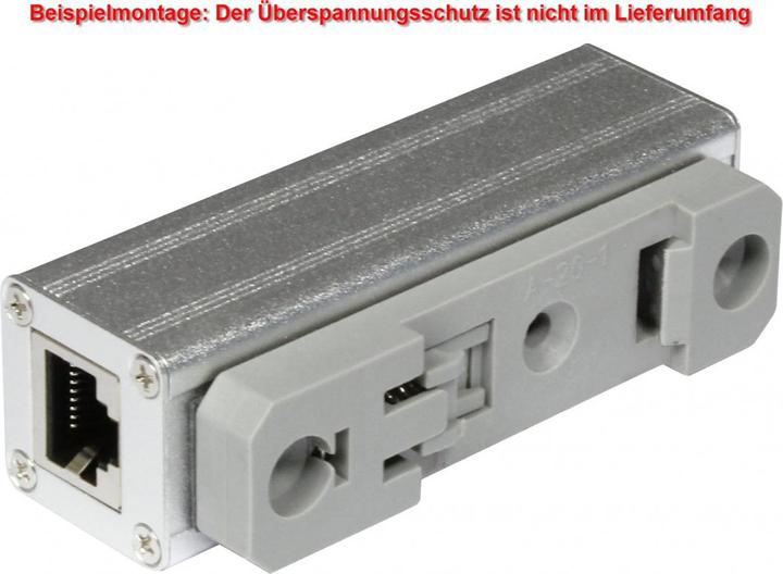 Actual product image Allnet TP Cat 6 overvoltage/lightning protection for ALL95100 top-hat rail mounting bracket