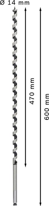 Immagine prodotto Bosch Professional Zubehör PRO Legno Punta per legno, 14 x 470 x 600 mm (11,1 mm)