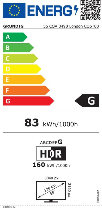 Label énergétique Grundig Grun Led-Tv UHD (55", 4K)