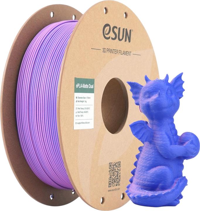 Immagine prodotto eSUN PLA MATTE DUAL 1,75mm PURPLE BLUE 1kg (PLA, 1.75 mm, 1000 g, Multicolore)