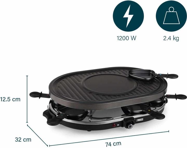 Produktbild Princess 162700 Raclette 8 Oval Grill Party