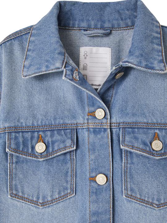 Image du produit Vertbaudet Veste en jean fille avec fleurs (86)