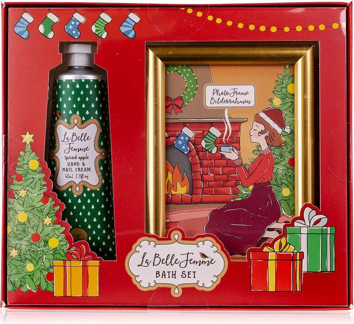 Accentra Geschenkset LA BELLE FEMME NOEL in Geschenkbox, inkl. 60ml Hand- & Nagelcreme, Fotorahmen, Duft: Spi (Haarpflege set)