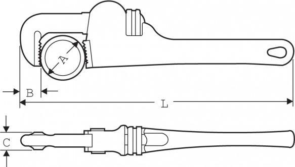 Actual product image Super-Ego Pipe wrench straight (600 mm)