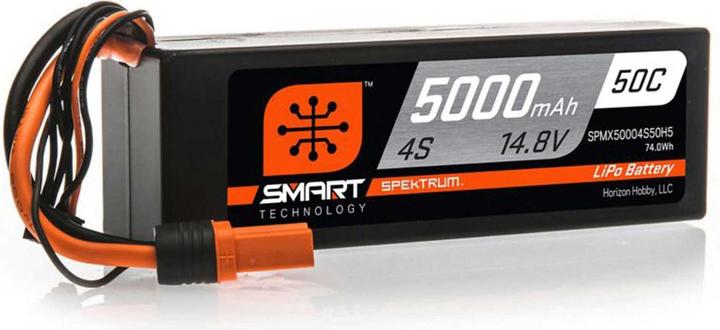 Produktbild Spektrum 5000mAh 4S 14.8V 50C Smart LiPo Hardcase IC5 (14.80 V, 5000 mAh)