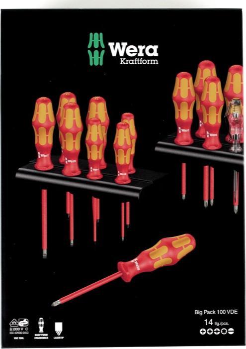 Immagine prodotto Wera Kraftform Big Pack 100 VDE (Torx (TX), Cacciavite a croce PZ, Fessura croce Phillipps (PH))