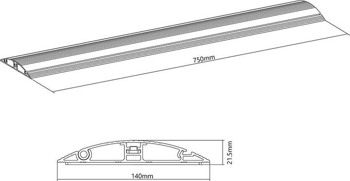 Immagine prodotto Multibrackets Canalina portacavi per ripiano superiore 139x750, alluminio, argento (Tubazione, 75 cm)