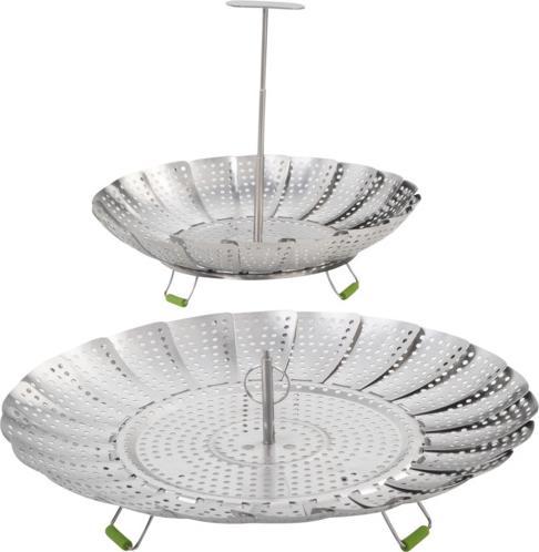 Immagine prodotto EVA Inserto a vapeur 2en1 acier inoxydable sur pieds en silicone ø 18,5 / 28 cm (28 cm, Metallo)