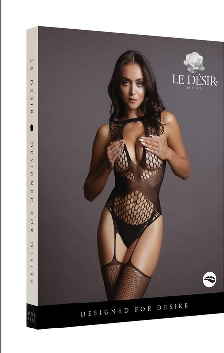 Productafbeelding Le Désir Contrasterende jarretel bodystocking (S, M, L, XL)